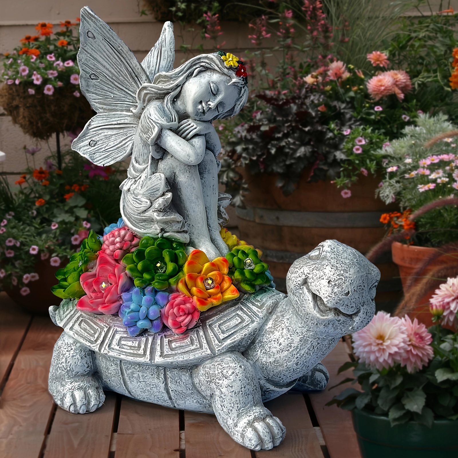 1pc SOLAR ANGEL STATUE OUTDOOR DECORATION - resin material lawn ornament for garden, deck, patio, lawn and pathway - Ideal Garden Gifts – Bild 8