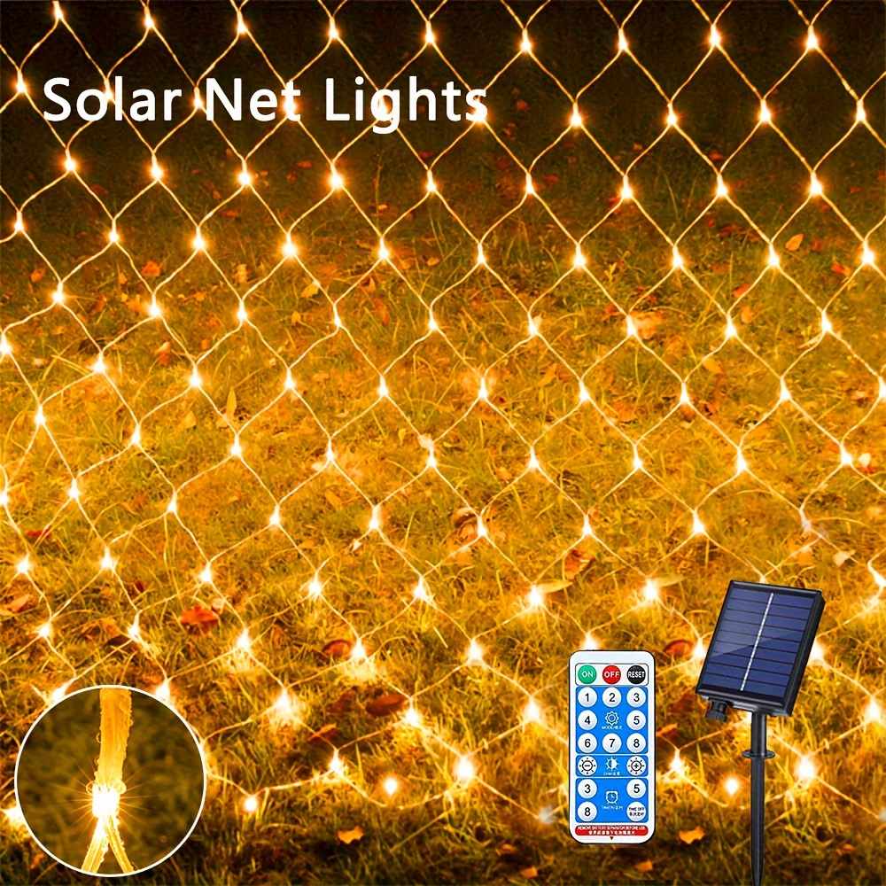 9.8FT X 6.6FT Solar Net Lights Outdoor, Outdoor Christmas Mesh Lights With 8 Modes For Bush Garage Fence Lawn Garden Park Valentine's Day Christmas Decoration – Bild 2
