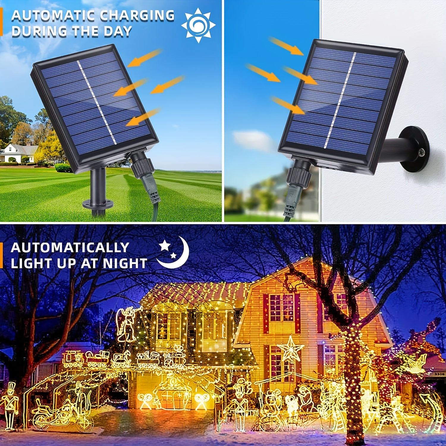 9.8FT X 6.6FT Solar Net Lights Outdoor, Outdoor Christmas Mesh Lights With 8 Modes For Bush Garage Fence Lawn Garden Park Valentine's Day Christmas Decoration – Bild 4