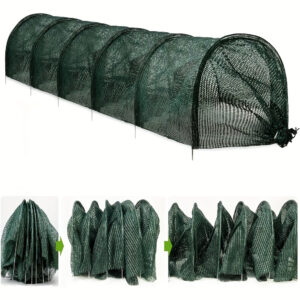 [10-Foot Durable Greenhouse with Shade] 10-Foot Garden Tunnel Greenhouse with Shade Netting - Durable Plastic Cover with Metal Frame for Plant Protection in Greenhouse, Yard, and Garden