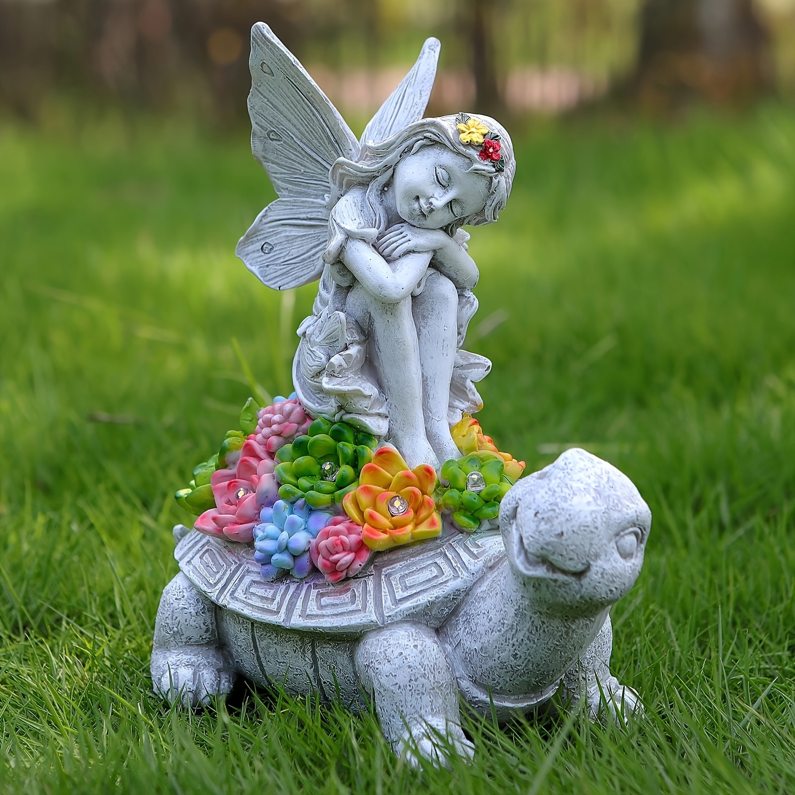 1pc SOLAR ANGEL STATUE OUTDOOR DECORATION - resin material lawn ornament for garden, deck, patio, lawn and pathway - Ideal Garden Gifts – Bild 6