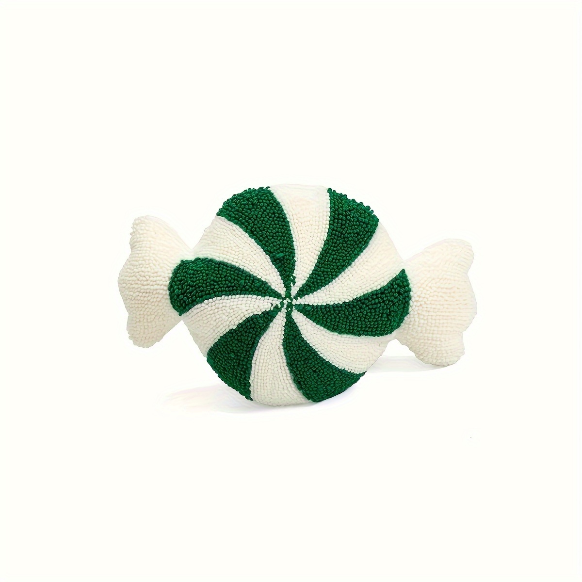 Classic Stripe Pattern Christmas Festive Candy-Shaped Embroidered Velour Throw Pillow - Hand Washable, Woven Polyester Fabric, No Print, for Living Room, Bedroom, Garden, Party Decor (Single Pack) – Bild 7