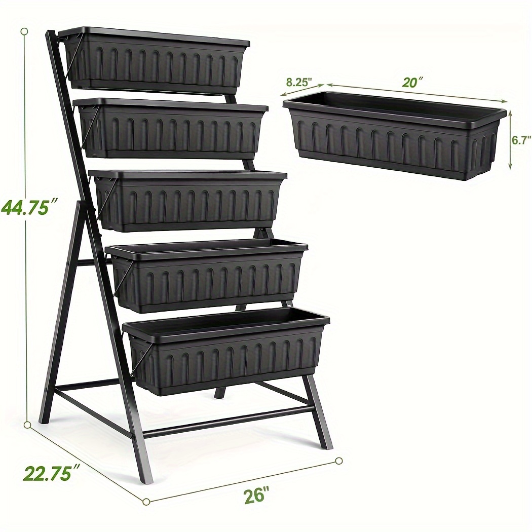 5-Tier Raised Garden Bed Freestanding Planter Box Shelf For Vegetables Flowers – Bild 4