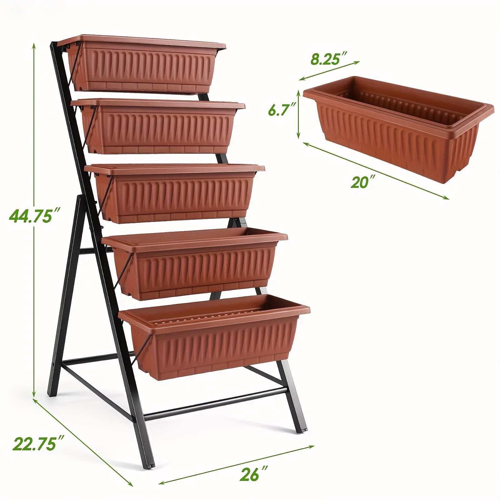 5-Tier Raised Garden Bed Freestanding Planter Box Shelf For Vegetables Flowers – Bild 6