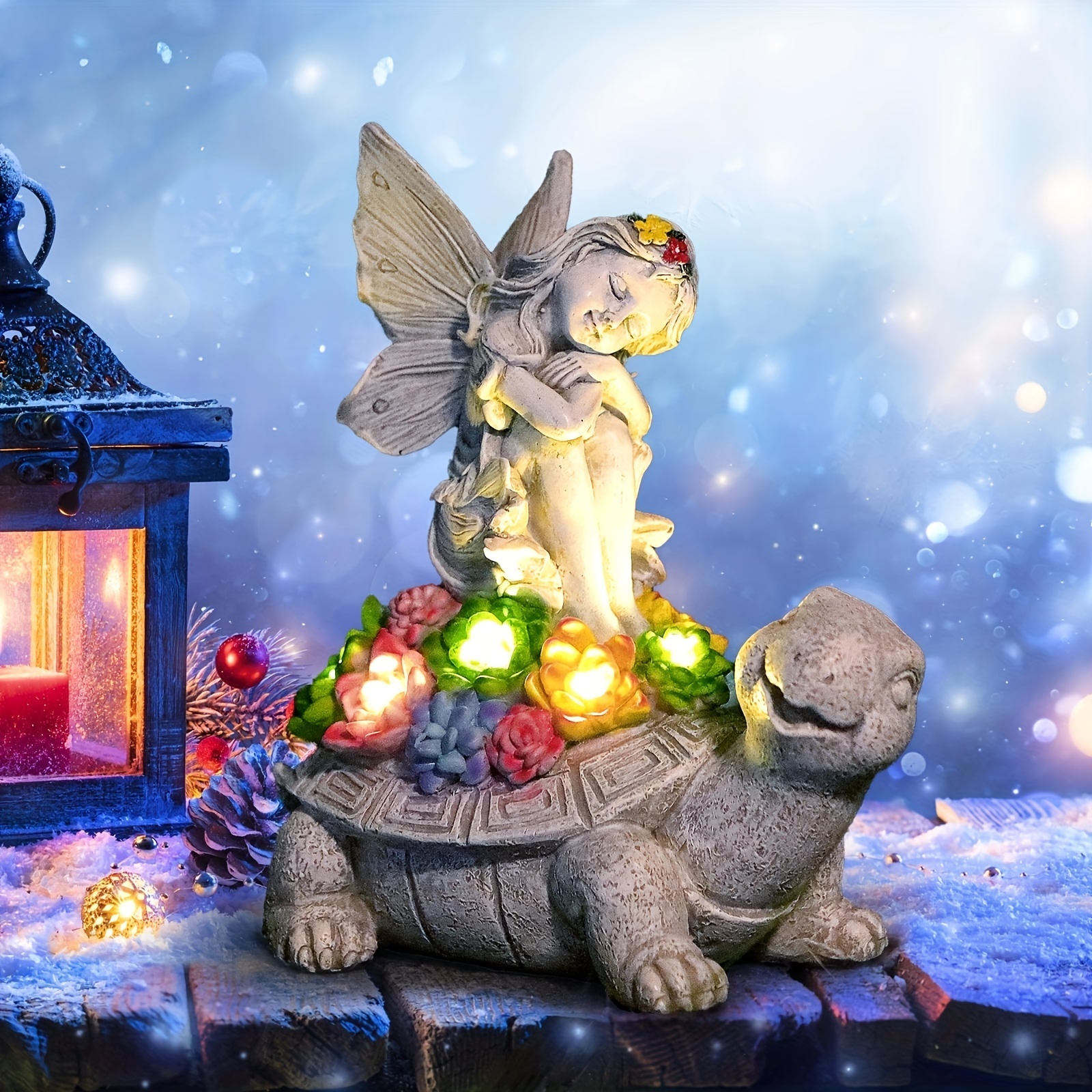 1pc SOLAR ANGEL STATUE OUTDOOR DECORATION - resin material lawn ornament for garden, deck, patio, lawn and pathway - Ideal Garden Gifts – Bild 7