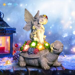 1pc SOLAR ANGEL STATUE OUTDOOR DECORATION - resin material lawn ornament for garden, deck, patio, lawn and pathway - Ideal Garden Gifts