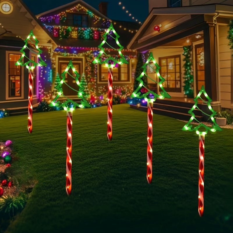 Solar-Powered 5-in-1 Christmas Tree Lawn Lights - Easy Install, Outdoor Garden & Patio Decor – Bild 3