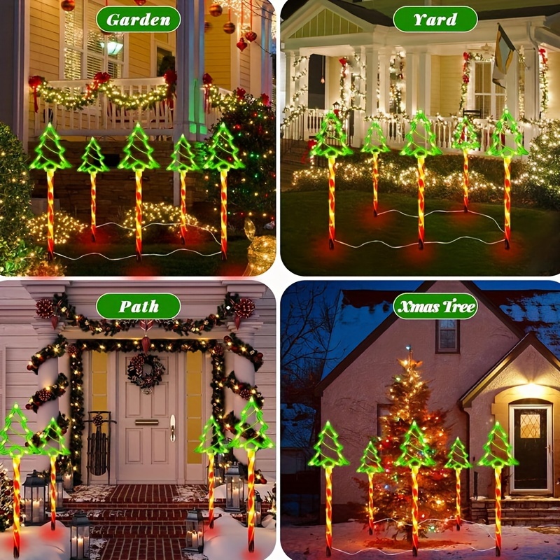 Solar-Powered 5-in-1 Christmas Tree Lawn Lights - Easy Install, Outdoor Garden & Patio Decor – Bild 10