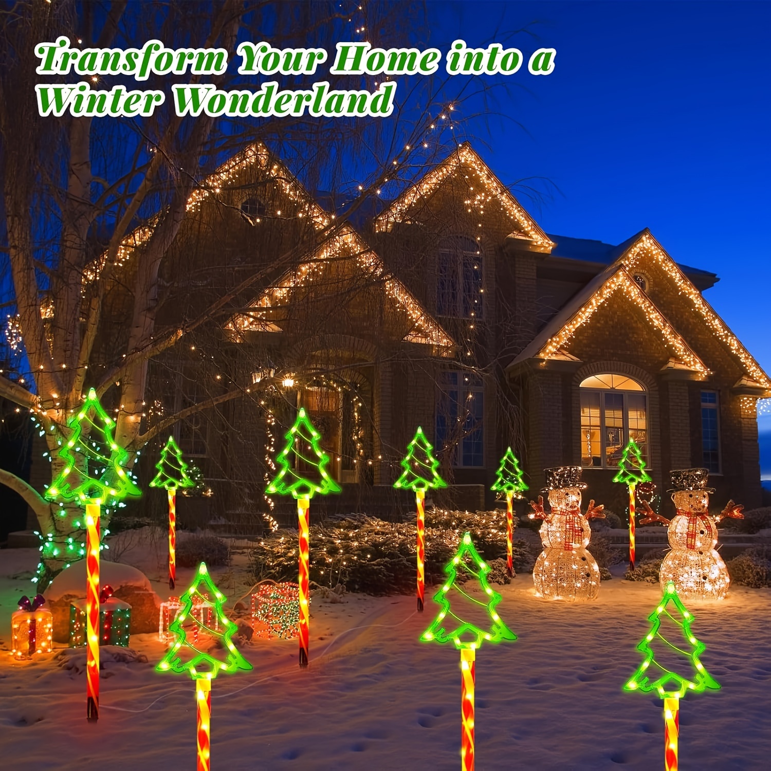 Solar-Powered 5-in-1 Christmas Tree Lawn Lights - Easy Install, Outdoor Garden & Patio Decor – Bild 11