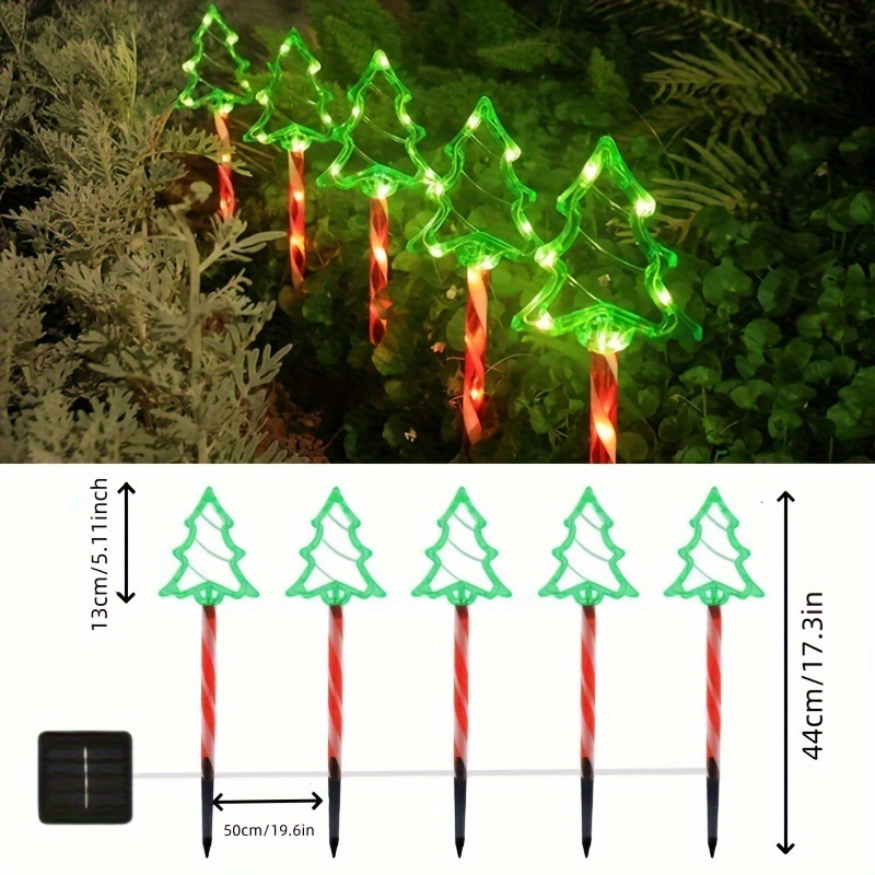Solar-Powered 5-in-1 Christmas Tree Lawn Lights - Easy Install, Outdoor Garden & Patio Decor – Bild 7
