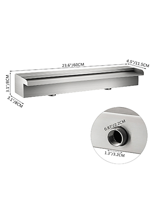 SucceBuy Waterfall Pool Fountain Stainless Steel Pipe Connector Spillway Garden Outdoor Pond Rectangular Swimming Pool Fountain – Bild 20