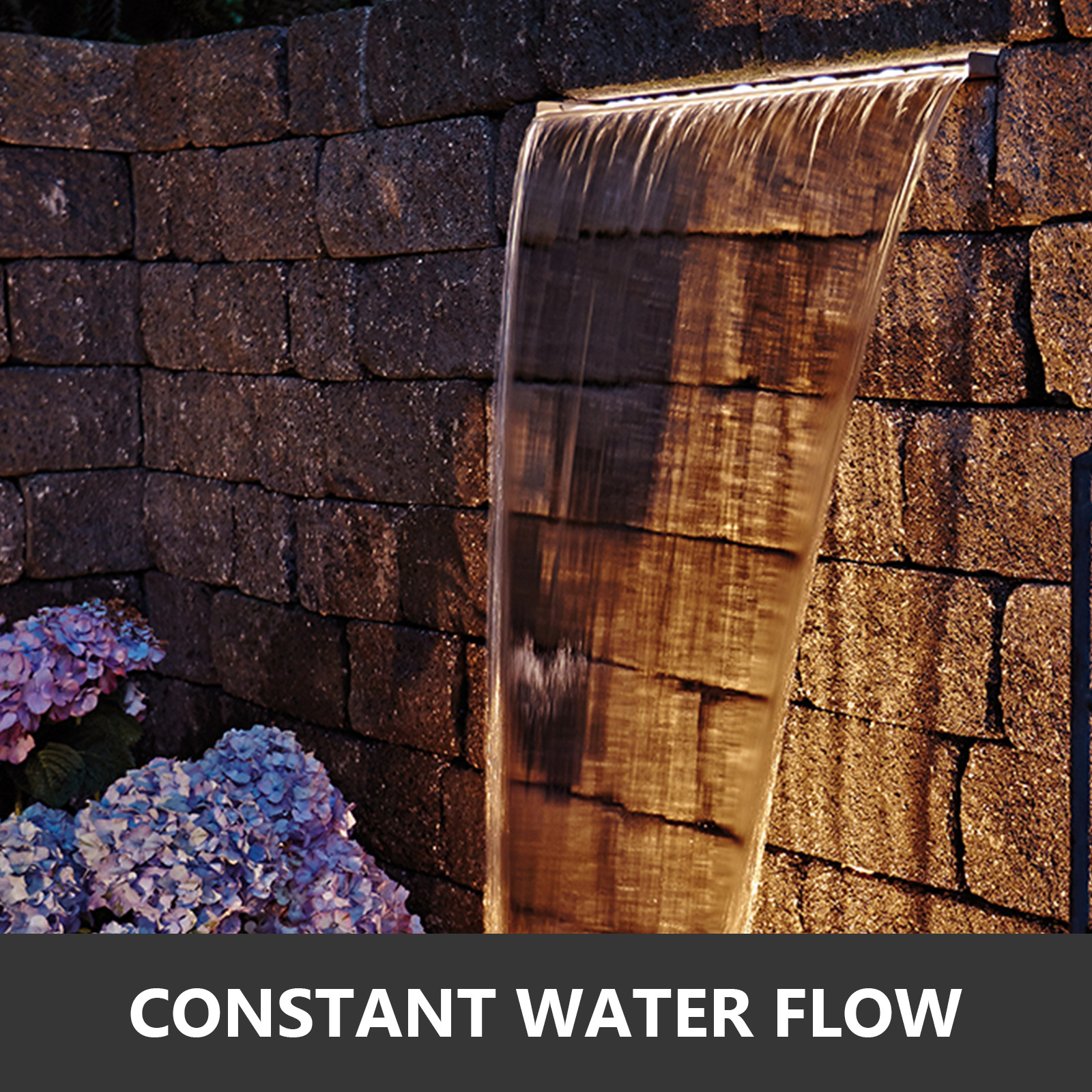 SucceBuy Waterfall Pool Fountain Stainless Steel Pipe Connector Spillway Garden Outdoor Pond Rectangular Swimming Pool Fountain – Bild 16