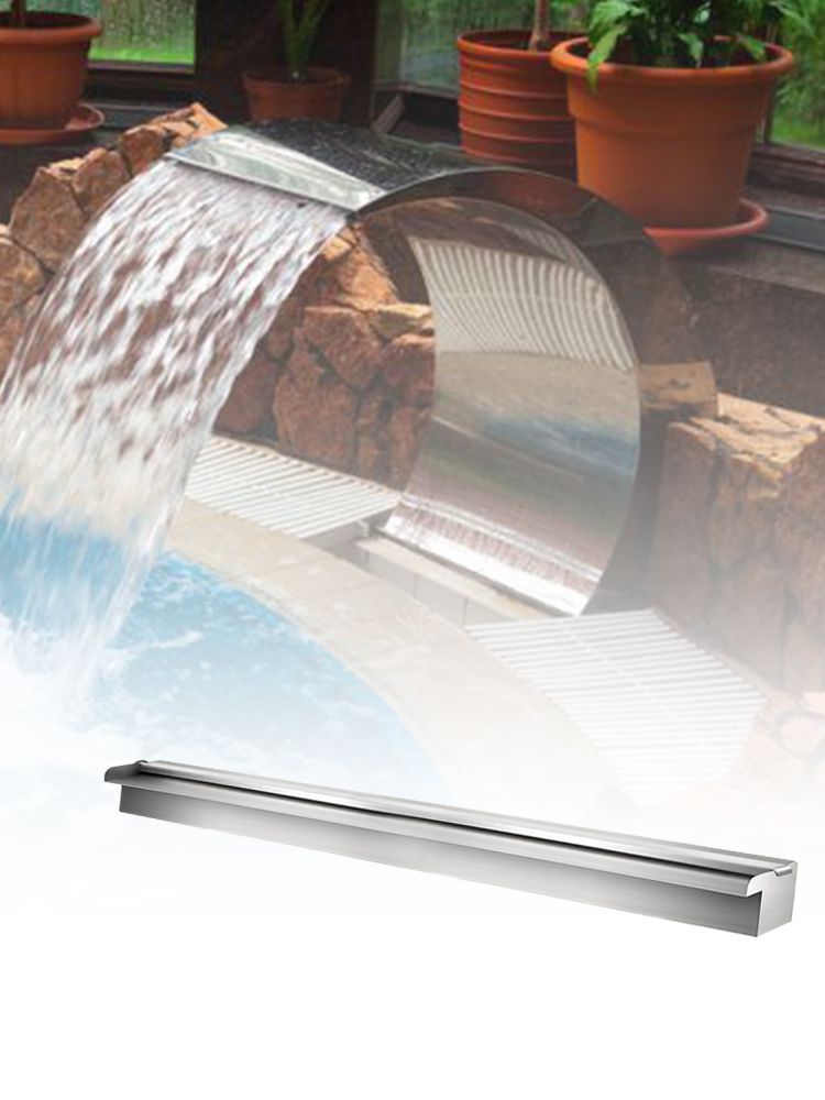 SucceBuy Waterfall Pool Fountain Stainless Steel Pipe Connector Spillway Garden Outdoor Pond Rectangular Swimming Pool Fountain – Bild 13